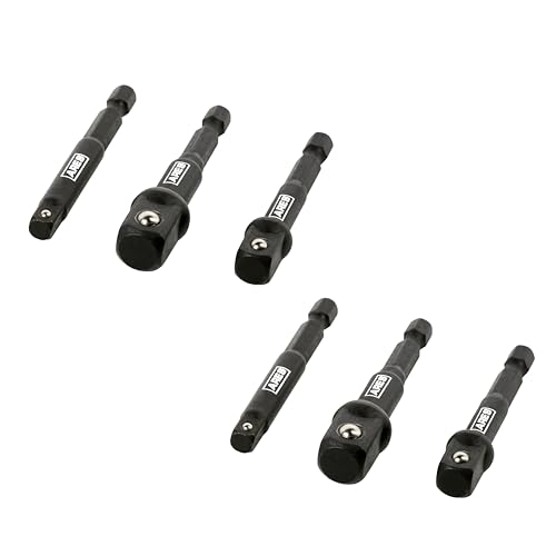ARES 22048 – 2-Pack 3-Inch Impact Grade Socket Adapter Set - Turns Impact Drill Driver into High Speed Socket Driver - 1/4-Inch, 3/8-Inch, and 1/2-Inch Drive - size: 3-Inch Socket Adapter (2-Pack)
