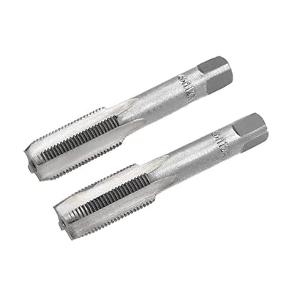 uxcell Metric Hand Tap M12 Thread 1 Pitch 4 Straight Flutes H2 Alloy Tool Steel Bottom & Taper Screw Tap Set Tapping Tools for Repairing 1 Pair - size: M12 x 1