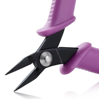 SPEEDWOX 4 Inch Mini Long-Nose Pliers for Jewelry Making Tweezer Nose Pliers Mini Needle Nose Plier Short-Nose Plier Flat Smooth Jaw Jewellery Making Tool Bending Wire Work Craft - size: 4" Chain Nose