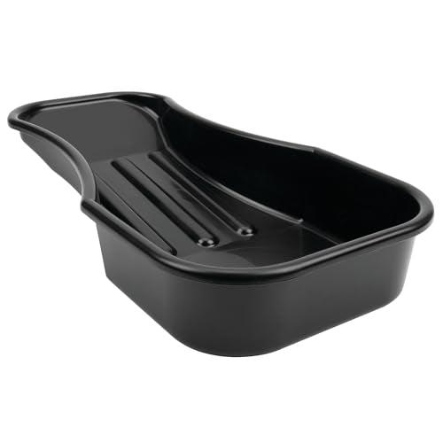 Performance Tool W4073 Heavy Duty 2.8 Quart Oil Drain Pan with Splash Guard and Tapered Spout for Lawn Equipment and Motorcycles - style: Low Profile Drain Pan 2.8qt