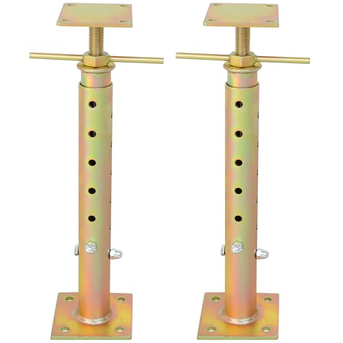2PCS House Floor Jacks for Leveling,19"-36" Adjustable Screw House Jack Post Pole for Lifting, Heavy Duty Steel Telescoping Jacks Post for Beam Roof Joists Leveling, Crawlspace and Basement Support - style: 2PCS