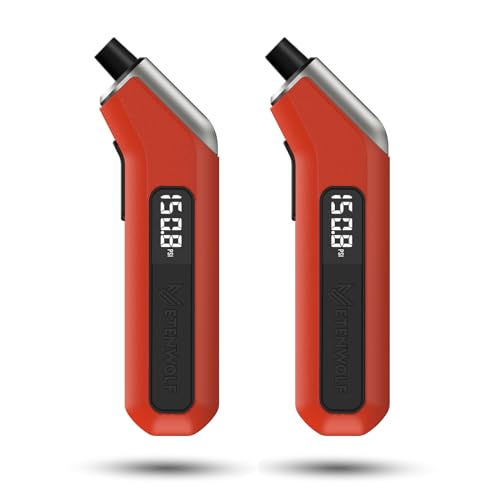 ETENWOLF Digital Tire Pressure Gauge 2 Pack, Industrial Tire Gauge 3-200 PSI, Calibrated to ANSI B40.7 Grade 2A(Plus-Minus 0.5%), Air Pressure Gauge with Replaceable AAA Batteries (Vivid Orange) | with Replaceable AAA Batteries, Industrial Tire Gauge Cali