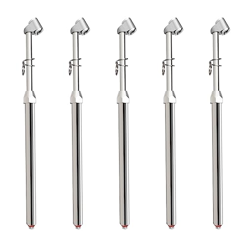 MEANLIN MEASURE 5Pcs Silver Double Straight Type Tire Pressure Gauge，Dual Head Air Pressure Gauge，Pressure Range 10-160 Psi(Suitable for Trucks, etc. - color: Silver, size: 10-160Psi(5)