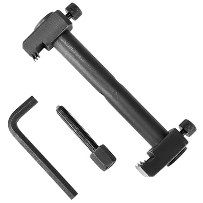 QWORK Universal Ribbed Drive Pulley Crankshaft Remover Tool Puller with Low Profile Arms for Restricted Engine Bays – 6.3” Max Jaw Opening