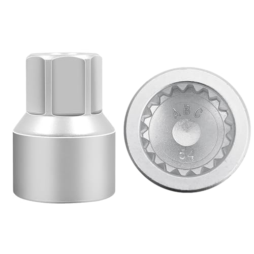 ABC-54 18Pt Outer Ring 4mm Wheel Locking Nut Key for Porsche VW | Wheel Lock Nut Socket Adapter, Anti-Theft Lug Nut Removal Tool, Anti-Theft Screw Remover, Repair Tool, Tyre Fitting, garage - color: ABC-54 Outer ring thickness: 4mm