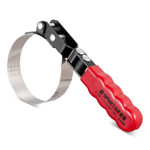 Spurtar Small Oil Filter Wrench Adjustable Swivel Oil Filter Removal Tool | Fits Filters 3-1/4" to 3-11/16" (83-94mm) for 4S Shop Auto Repair Mechanic DIY Generator Small Engine - size: Small: 3-1/4" - 3-11/16"