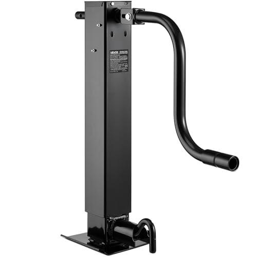 VEVOR Heavy-Duty Trailer Jack, 12,000 lbs Load Capacity, Sidewind Square Direct Weld-on Trailer Jack with Handle Crank, Adjustable Drop Leg, 26-Inch Travel for Lifting RV, Utility, Yacht Trailers - size: 12000lbs (26 inch Stroke)