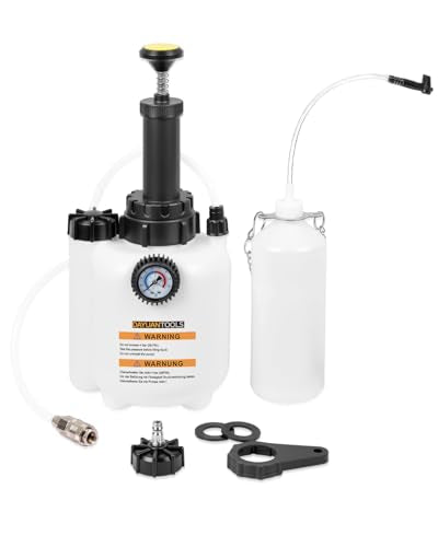 DAYUAN 3L Hand Brake Fluid Bleeder Bleeding One Man Tool Kit | Fits Most European Models, Quick Release & Locking Chuck, E20 Adapter, 3L Pressure Tank, 1L Suction Tank