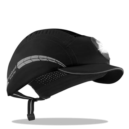 UM ULTRAMAXX Lightweight Bump Cap with Reflective Stripes, Breathable Baseball Cap Style, Head Protection Hard Hat for Men Women - color: Black with Led Light