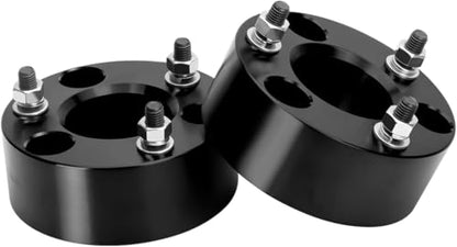 Dynofit 3 Inch Front Leveling Lift Kit, Strut Spacers Compatible with 2006-2026 Dodge Ram 1500 4WD, 2005-2007 & 2009-2011 Dodge Dakota, 2006-2009 Mitsubishi Raider | Set of 2 Black Lift Spacers - size: 3 inch Front + 0 inch Rear