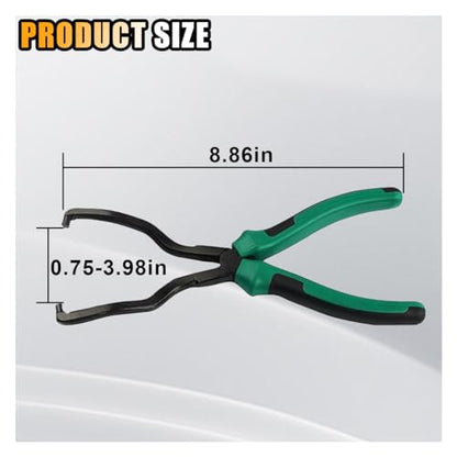 smilfuy Fuel Line Plier, Quick Disconnect Release Removal Tool, Petrol Hose Pipe Clamp Clip with Handle, Universal Fuel Line Clip Removal Plier, Pipe Clip Repair Tool for Most Cars (Green) - color: Green