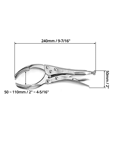 QWORK Locking Grip Oil Filter Wrench Pliers, 9 inch Alloy Steel Remover Wrench Tool, Fits Most Car and Equipment Filters - Heat Treated Carbon Steel with Nickel Plating