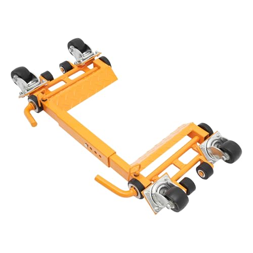 1T Hydraulic Car Wheel Dolly, Galvanized Heavy Duty Car Dolly Jack with Wheel for Vehicle Positioning & Jacking, Vehicle Positioning Jack for Moving Cars Trucks Trailers Motorcycles（Yellow）