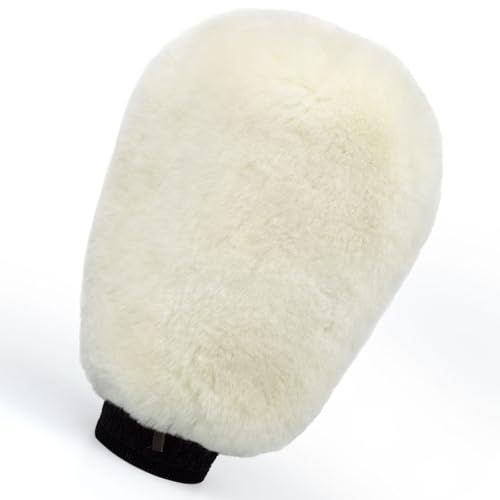 Ultra-Soft Lambswool Car Wash Mitt, Scratch-Free & Paint-Safe, Extra Large | Lifts Dirt & Grime, Helps Prevent Swirl Marks, Cleans Paint & Gel Coats, Ideal for Detailing Cars, Trucks, SUVs & Motorcycles - color: White-no Fingers, size: 10.3" x 6.7"