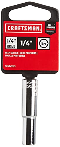 CRAFTSMAN Deep Socket, SAE, 1/4-Inch Drive, 1/4-Inch, 6-Point (CMMT43573) - size: 1/4"
