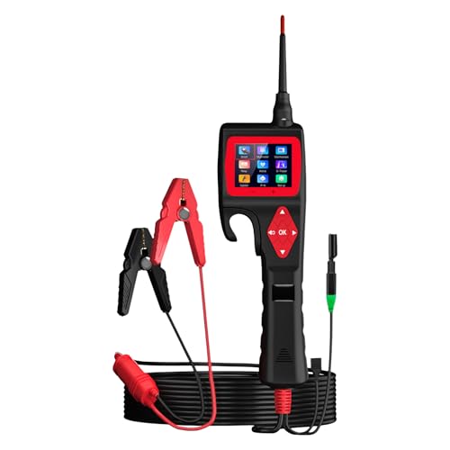 P200 Power Circuit Probe Tester, 9V-30V Automotive Electrical Circuit Tester with 2.4" LCD Screen, Multi-Function Car Diagnostic Tool for Voltage Resistance Relay Injector Test