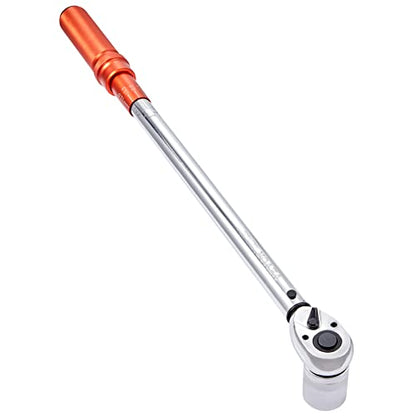 VEVOR 1/2-inch Drive Click Torque Wrench 25-250ft.lb/34-340n.m, Dual-Direction Adjustable Torque Wrench Set with Mechanical Dual Range Scales and Adapters Extension Rod - size: 25-250 FT.LB, style: 1/2-inch