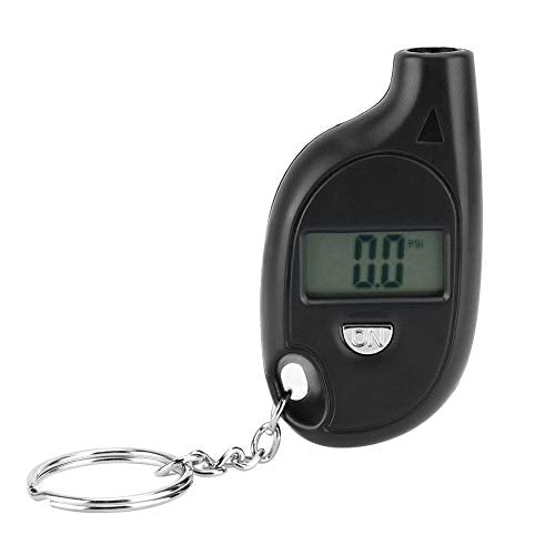 Tire Pressure Gauge, 5-150PSI Black LCD Digital Display Tyre Pressure Gauge Tester with Keychain