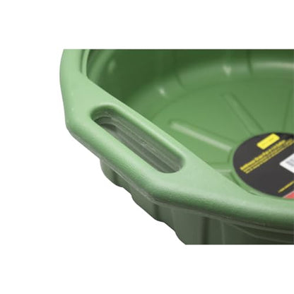 K Tool International 74647 4-1/4 Gallon Antifreeze Drain Pan for Garages, Repair Shops and DIY, Built-in Anti-Splash Lip and Baffles, High Density Polyethylene, Chemical/Solvent Resistant, Green