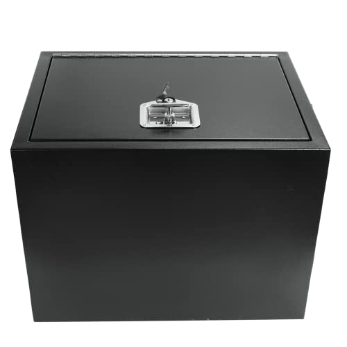 BLACKHORSE-RACING Steel Truck Tool Box,Underbody Heavy Duty Trailer Tongue Truck Box with T-Handle Lock Pick Up Truck Tool Box Storage Organizer - Black24 X18 X18 - size: 24" x 18" x 18"
