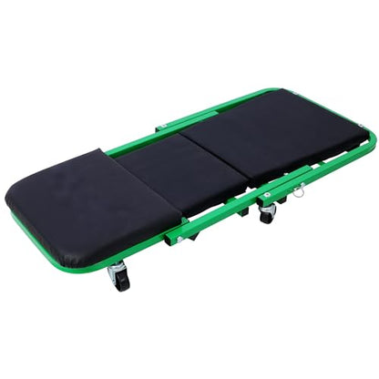 LuckyNote Mechanic, Garage Gift, 36" Z Creeper Seat, 2 in 1 Mechanic Gifts, 300 lbs Capacity, Low Profile Creeper with 6 pcs Wheels in Garage/Shop for Fathers Day Tool Gift (Green) - color: Green