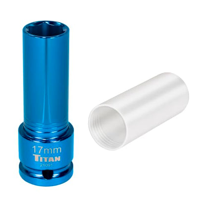 Titan 21091 1/2-Inch Drive x 17mm Non-marring Impact Deep Lug Nut Socket - size: 17mm