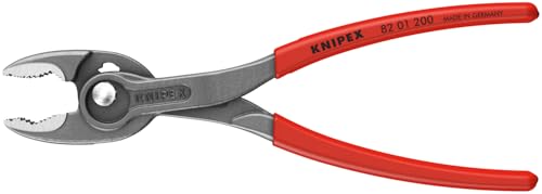 KNIPEX 82 01 200 TwinGrip Pliers, 8-inch | Slip joint pliers with push button adjustment