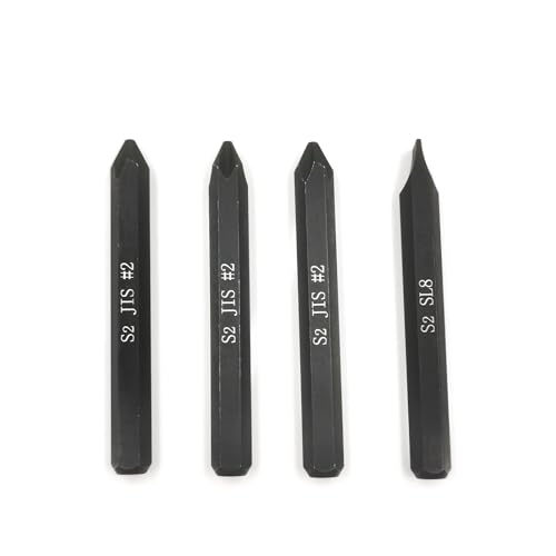 JIS B4633 Impact Screwdriver Bits For Impact Driver, 5/16" Hex Shank, S2 Alloy Steel,75mm Long- Ideal for Japanese Automotive & Motorcycle Repairs (JIS #2x3+SL8) - size: JIS #2x3+SL8