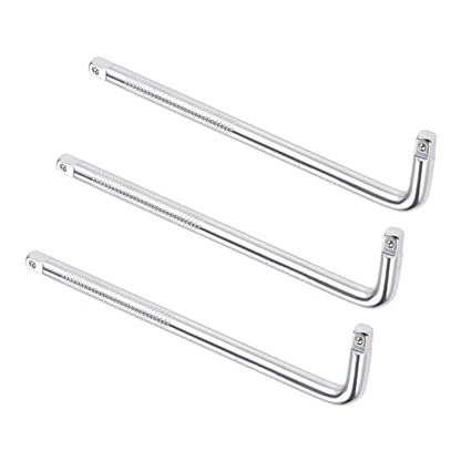 3pcs Breaker Bar - [1/4 Inch Drive] L Shape Socket Wrench Extension for Car Mechanical Equipment Repair Use, CR-V Steel