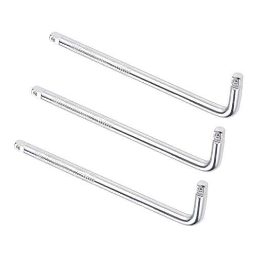 3pcs Breaker Bar - [1/4 Inch Drive] L Shape Socket Wrench Extension for Car Mechanical Equipment Repair Use, CR-V Steel
