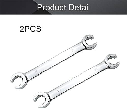 Heyiarbeit Flare Nut Wrench, 22mm x 24mm Metric Double Open End, 2Pcs - size: 22*24mm, style: 2PCS