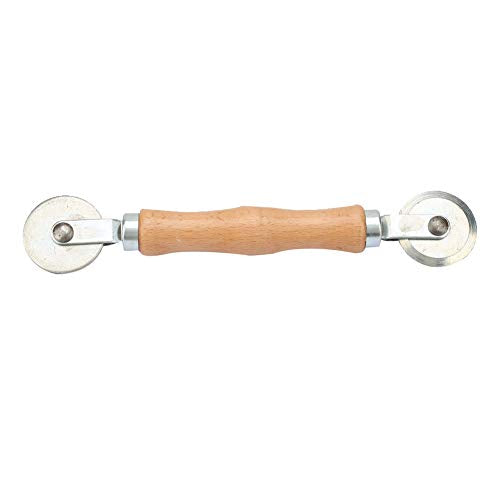 FTVOGUE Wooden Handle Tire Repair Tool, Aluminum Alloy Roller Bearing for Tire Patching, Lightweight and Portable for Car and Bike Repair