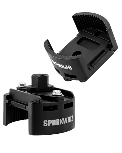 SPARKWHIZ Oil Filter Removal Tool, 60-80 mm & 80-105 mm Adjustable Oil Filter Wrench, 1/2" & 22 mm Drive Universal Oil Filter Wrench Set