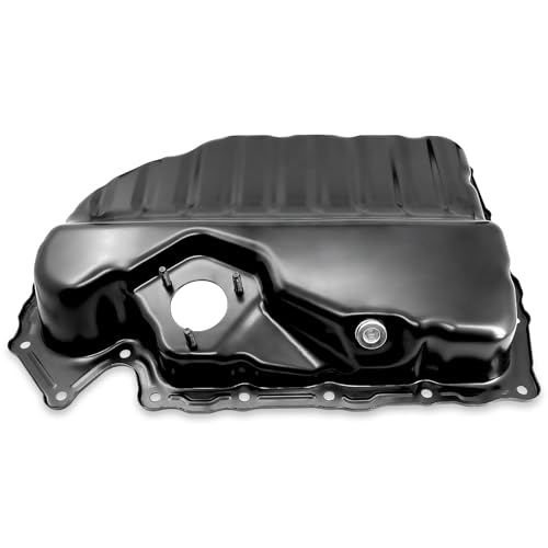Lower Engine Oil Pan Sump with Drain Plug, Compatible with Volkswagen Tiguan, Jetta, Passat, Passat CC, Golf, Beetle, CC, Eos - 1.8L 2.0L & Audi A3, A3 Quattro, Q3, Q3 Quattro, TT, TT Quattro - 2.0L