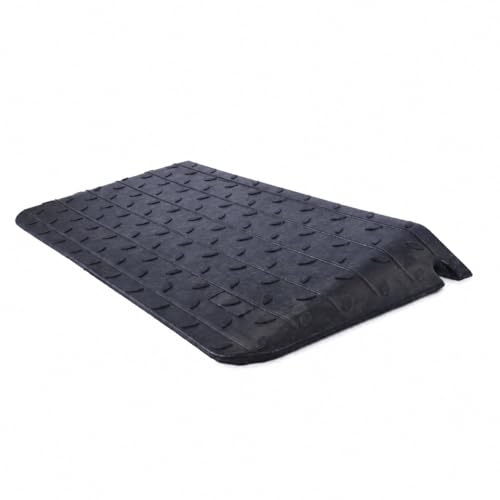 Heavy-Duty Rubber Threshold Ramps with Non-Slip Surface, 1" - 4" Rise Curb Ramps for Wheelchair Scooter Car Entrance Doorway, Loading Ramps Rated 20000Lbs Load Capacity (4" Rise) - size: 4" Rise