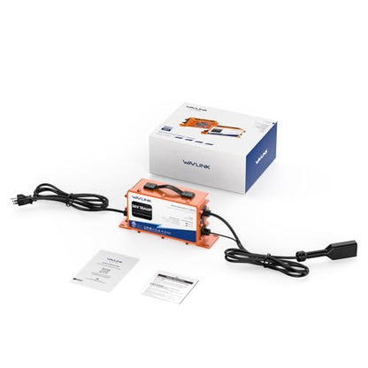 WAVLINK 36V 18A Golf Cart Battery Charger | IP67 Waterproof, compatible with LiFePO4/NMC/Lead-Acid, D Plug fits TXT & EZGO