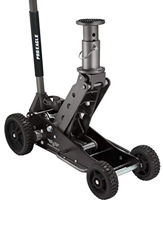 Pro Eagle 2 Ton Big Wheel Off Road Car Jack, The Beast, Off Road Racing High Clearance and 4WD Vehicle Floor Jack (2 Ton, Black, Big Wheel, with Mount)