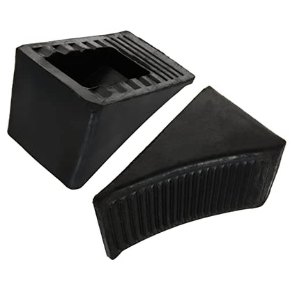 CertBuy 4 Pack Wheel Chock for Trailers, RV Wheel Chocks Heavy Duty, Black Rubber Wheel Chocks, Trailer Wheel Chocks for Car, Travel Trailers, RV, Truck, and ATV, 6.3"×4"×4"