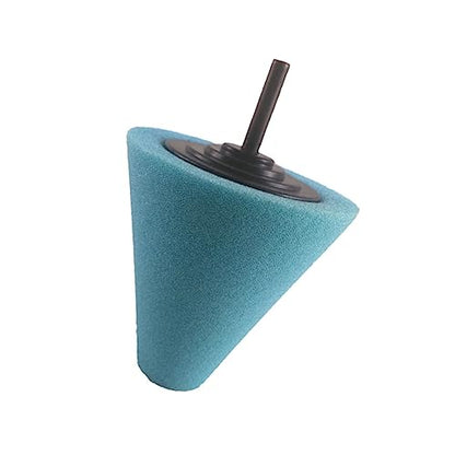 Alipis Car Burnishing Sponge Pad Cone-Shaped Polishing Wheel for Automotive Detailing Buffing Tool for Wheel Hub Reach Areas Compatible with Power Drill Light Blue