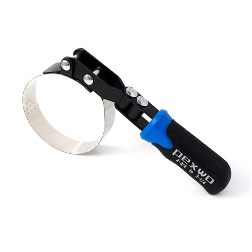 Small Swivel Oil Filter Wrench – Medium Size Strap Wrench for Cars & Motorcycles, Fits 2-3/4" to 3-1/4" Filters, Anti-Slip Removal Tool with Ergonomic Handle - size: 2-3/4" to 3-1/4"