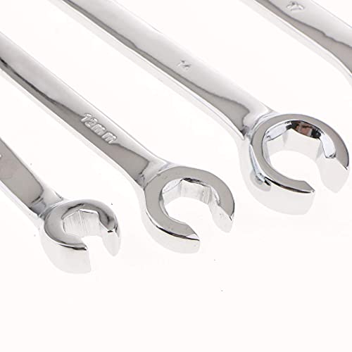 Flare Nut Wrench, Metric Double Open End Offset Fuel Pipe Spanner for Removing or Replacing Nuts (8mm x10mm) - size: 8mm x10mm