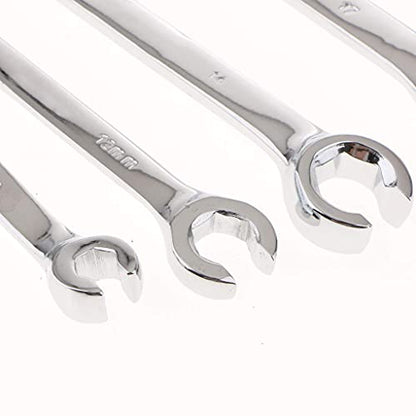 Flare Nut Wrench, Metric Double Open End Offset Fuel Pipe Spanner for Removing or Replacing Nuts (19mm x 22mm) - size: 19mm x 22mm