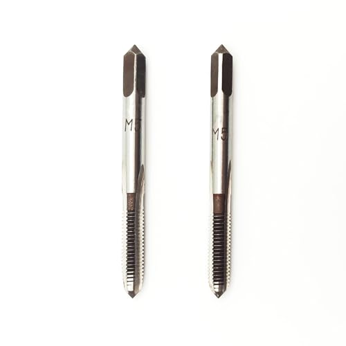 AtticZone M5 x 0.8 Metric Hand Thread Tap, Right Hand, Alloy Tool Steel, 1 Taper Tap, 1 Plug Tap for Metal Working DIY Industrial - size: M5x0.8
