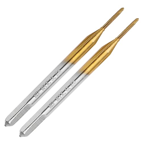 2Pcs M1 X 0.25 Metric Thread Tap,M1 X 0.25mm M2 HSS Right Hand Thread Milling Tap - size: M1x0.25 - 2Pcs