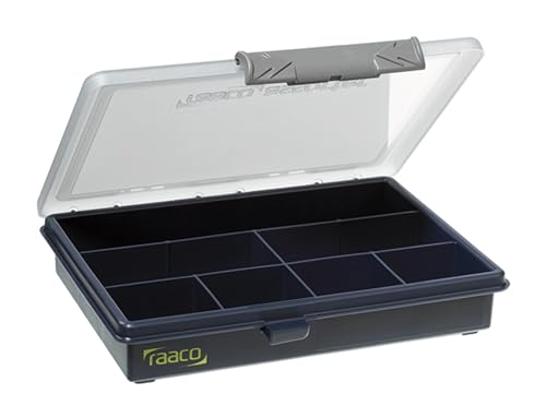 Raaco Assorter 6-7 Tool Box Organizer, 7-Slot - Small Parts & Hardware | Compact, 7 Slots Fixed Grid with Semi-Transparent Lid, Polypropylene (PP) Storage Box for Screws, Nuts and Bolts - accessory - size: Compact –7 Slots, style: Fixed Grid