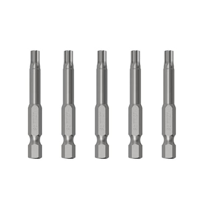 5PCS T27 Magnetic Tamper Proof Torx Screwdriver Bits, 1/4 Inch Hex Shank 2.6 Inch Length S2 Steel Security Drill Torx Head Drill Screw Driver Tools(65mm Long, Star 6 Point) - size: T27