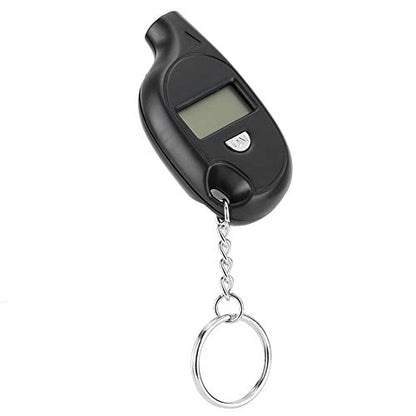 Tire Pressure Gauge, 5-150PSI Black LCD Digital Display Tyre Pressure Gauge Tester with Keychain