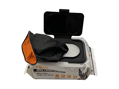 HDX Black Dual Layer 6ml Heavy Duty Disposable Nitrile Gloves 2 - 40 Packs - 80 Gloves Total Large