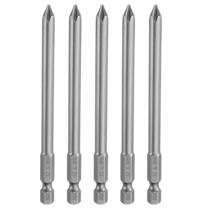 HARFINGTON 5pcs #1 Phillips Screwdriver Bit PH1 1/4" Hex Shank 4" (100mm) Long Magnetic S2 Steel Industrial Grade Screw Driver Bit Cross Head Electric Drill Bits 0.236" (6mm) Rod - size: PH1 x 100mm x 6mm