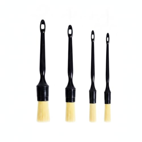 3-Piece Car Detailing Brush Set, Durable PP Plastic Tools for Interior Vents, Dashboards, and Exterior Wheels - color: Yellow